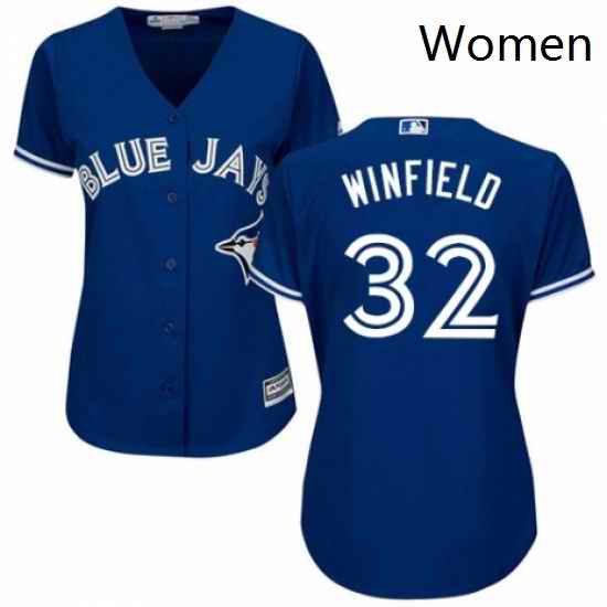 Womens Majestic Toronto Blue Jays 32 Dave Winfield Replica Blue Alternate MLB Jersey